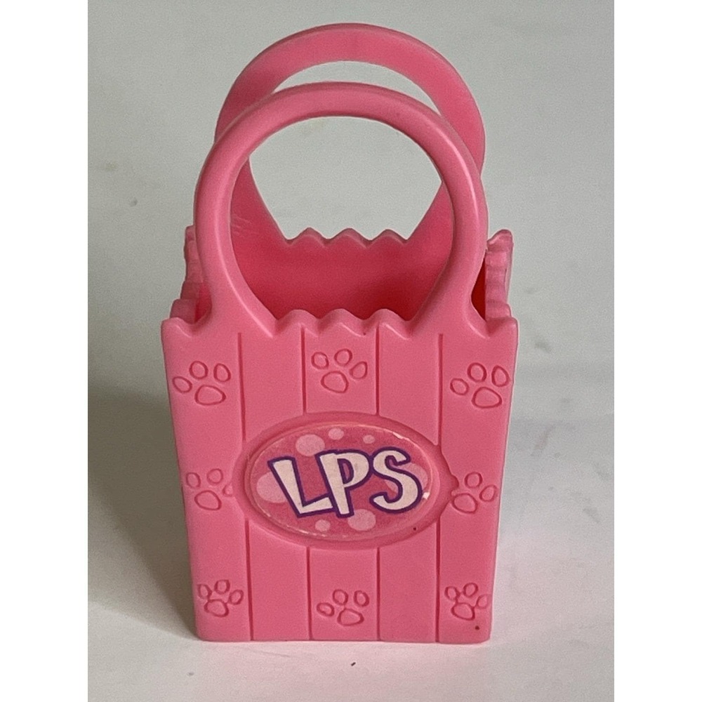 Littlest Pet Shop LPS Shopping Bag Pink Plastic Paw Print‎ Accessory